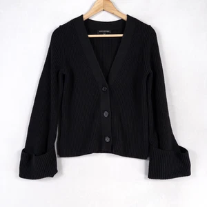 Banana Republic Pullover XS schwarz Cardigan Grobstrick Bündchen V-Ausschnitt kuschelig - Bild 1 von 8
