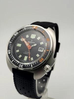 Black Poseidon 'Willard' Nh35 (Seiko TMI) Automatic Movt Rubner Strap 200m WR. - Image 1 of 4