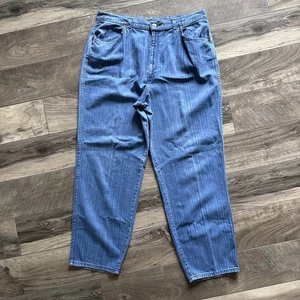 Pantalones de mezclilla vintage Levis arco iris a rayas para mujer 16 (37x31) tiro alto mamá cónicos - Imagen 1 de 18