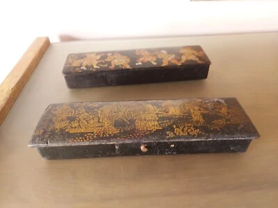 DEUX PLUMIERS EN CARTON BOUILLI NAPOLEON III - Photo 1/4