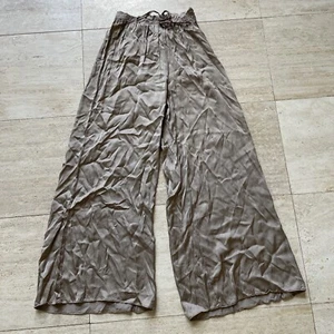 Venti6 Pants with Drawstring Made in Italy Tan SZ S Flowy Wide Legs - Picture 1 of 8