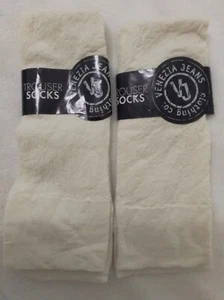 Trouser Socks Womens Comfort Band Sz 10-12 Beige Large Foot Nylon/Lycra 2 pr - Picture 1 of 6
