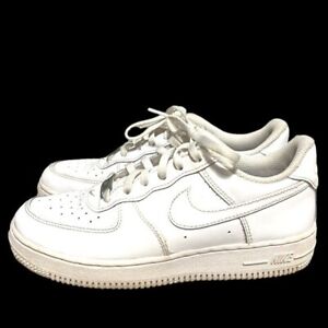 Baskets en cuir à lacets Nike Air Force 1 Youth taille 3Y triple blanc AF1