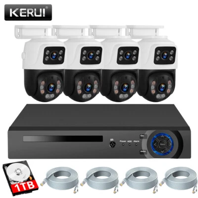 6MP POE Security Camera System w/ 4PCS PTZ Outdoor Home Security Cameras 8CH NVR - Image 1 of 4