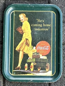 Coca Cola, Tablett Getränkehalter Feiern 1991 He's Coming Home 35x28 - Bild 1 von 7