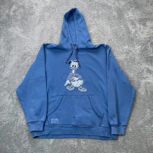 Disney Hoodie Mens Extra Large Blue Donald Duck Embossed Park Land Pullover - Picture 1 of 8