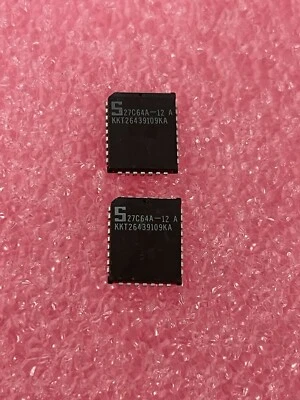 27C64A-12A 64K EPROM 8KX8 120ns 32 PIN PLCC SIGNETICS (LOT OF 2) - Image 1 of 3