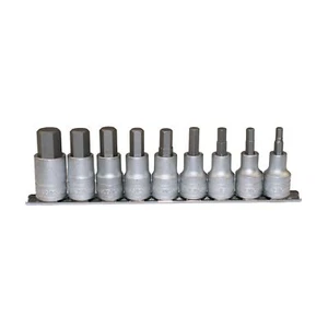 9 Piece 1/2 Inch Drive Metric Hex Bit Socket Set 5mm 17mm M1212 - Picture 1 of 4