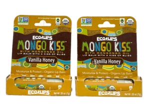 Eco Lips Mongo Kiss Lip Balm Vanilla Honey (0.25oz/7g) each LOT OF 2!! NEW - Picture 1 of 2