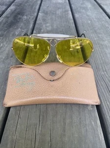 Occhiali Vintage B&L Ray Ban USA Shooter 62mm 1/10/12K G.F anni 60 Kalichrome Giallo - Foto 1 di 20