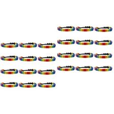 24 Pcs LGBT Pride Bracelet Rainbow Adjustable Lovers and to Weave