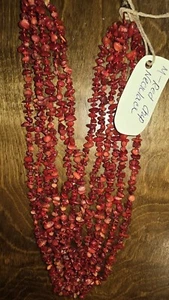 Vintage Cold Water Creek Red Beaded Necklace - Picture 1 of 3