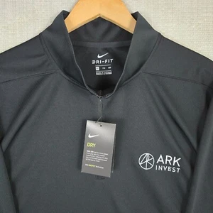 NIKE GOLF x ARK INVEST Rare New 1/4 Zip Lightweight Windshirt Sz 2XL Mens Black - Picture 1 of 15