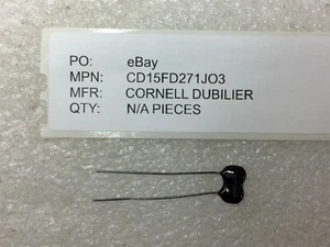 CD15FD271JO3 CDE CAP MICA 270PF 5% 500V RADIAL 10 PIECES - Picture 1 of 1