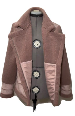 Chaqueta de moto forrada Sherpa de gamuza sintética rubor M Calvin Klein para mujer Foto 1 de 4