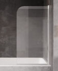 Badwand Torino 90 x 140 cm - Chroom - Badscherm Draaibaar 5 mm dik -