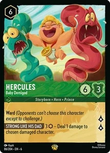 x1 Hercules - Baby Demigod - 86/204 - Legendary Lorcana DLC06 Azurite Sea M/NM - Picture 1 of 1
