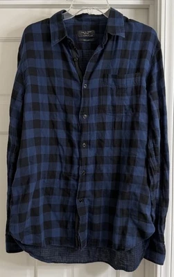 rag & bone New York Plaid Lined L/S Button Up Shirt Classic Fit Men Sz L - Image 1 of 4