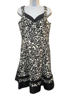 Jones Wear Dress size 10  Sundress  Fit N Flare Black White Baby Shower  Wedding - Image 1 of 4