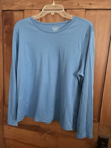 T-shirt donna Petite LL Bean Supima cotone blu cobalto taglia XLP - Foto 1 di 3