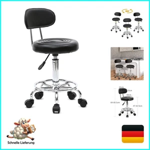 Ergonomischer Rollhocker mit Rückenlehne Arbeitshocker Drehhocker Rollhocker ... - Bild 1 von 9