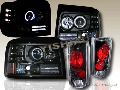 92-96 FAROS PROYECTOR FORD BRONCO F-150 HALO LED + LUCES TRASERAS NEGRO Foto 1 de 2
