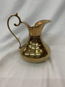 Vintage 6 Inch Wide Mouth Picture, Made In India Solid Brass - Picture 1 of 8