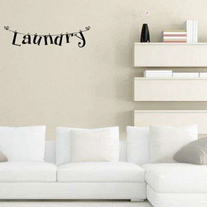 1Pc Black PVC Wall Sticker Laundry Quote Vinyl Art Decal Home Room Decoration - Picture 1 of 5