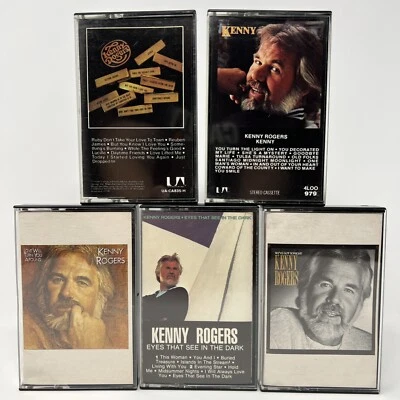 Vintage Kenny Rogers Country Music Cassette Tapes Lot Of 5 RCA Liberty Records Foto 1 de 4