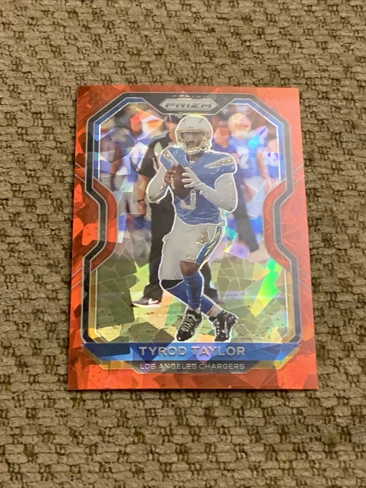 2020 Prizm Football TYROD TAYLOR Red Cracked Ice Prizm SP #145 Chargers - Image 1 of 1
