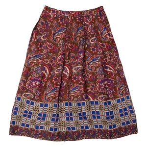 JONES NEW YORK Womens A-Line Skirt Brown Midi Paisley S - Picture 1 of 6