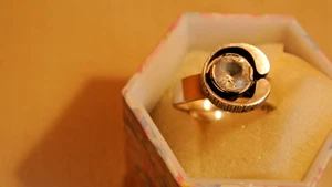 Ring Sten&Laine finnfeelings Turku Finland 925 Silber Bergkristall Gr 56 _ 90er - Bild 1 von 3