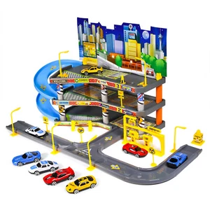 Kidplokio Die Cast City Parking Garage Vehicle Playset with 4 Diecast Cars - Picture 1 of 11