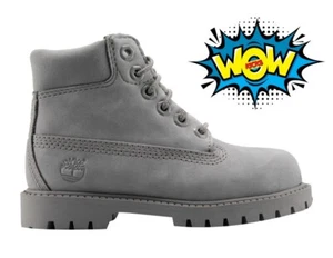 TIMBERLAND TODDLER 6 IN PREM BOOT 'MONOCHROMATIC GREY' A16ZB - Picture 1 of 8