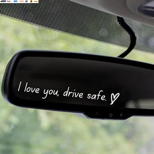 2 X Rear View Mirror Decal - I Love You Drive Safe Decal - Miniature Car Decal S - Picture 1 of 9