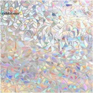 rabbitgoo 3D Rainbow Window Privacy Film Decorative Stained Glass Window Sticker - Picture 1 of 9