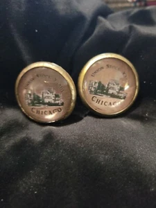 Bridle Rosette's Union Stockyards Chicago 2 In Brass And Glass - Picture 1 of 5