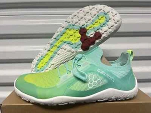 Wmns Vivobarefoot Primus Trail Knit Beach Glass Teal Green Yellow Barefoot Shoes - Picture 1 of 12