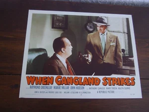 Tarjeta de vestíbulo de película de gángsteres WHEN GANGLAND STRIKES #6 1956 muy buena/m estado - Imagen 1 de 8