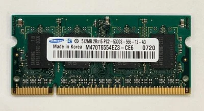 Samsung PC5300 512 MB SO-DIMM DDR2-667 MHz Memory - pull from Thinkpad T60 - Image 1 of 2