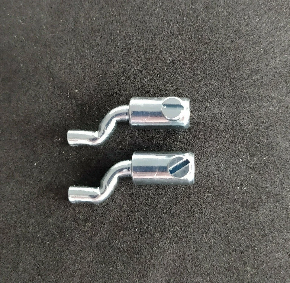 2x Schraubnippel Seilzug Bowdenzug Rasenmäher bis 2,5mm S-Form Z-Haken Endstück