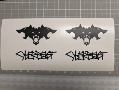 Cyberbeast Vinilo Calcomanía Adhesivo Negro Mate 5.5" Pulgadas Foto 1 de 4