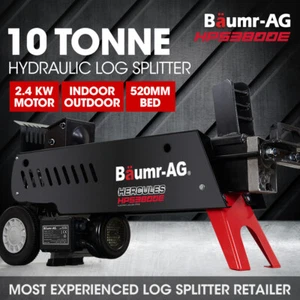 BAUMR-AG 10 Ton Log Splitter Electric Wood Hydraulic Firewood Splitting Machine - Picture 1 of 12