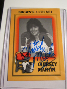 1997 CHRISTY MARTIN BOXING CARD #50 BROWN'S CARD AUTOGRAPHED BBA17A -C