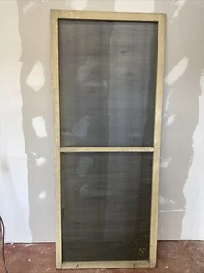 TALL wood vintage screen door antique white patina paint 87.5” x 36.25” x 1” - Picture 1 of 11