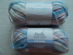 Needle Crafters variegated acrylic yarn, Baby, lot of 2 (115 yds ea) - Picture 1 of 2