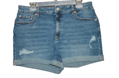 Pantalones Cortos Denim INC International Concepts 12/31 Core Denim Tiro Alto Puños NUEVO Foto 1 de 2