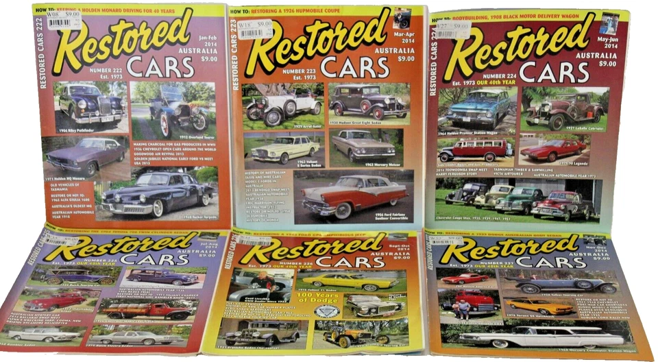 Restored Cars Australia Magazine Full Year 2014 6 Issues: 222 - 227 Classic Auto - Image 1 of 4