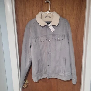 Hollister Sherpa Lined Jacket Coat XL Grey Gray New Nwt MSRP $120 Great Deal - Picture 1 of 9