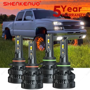 9005 9006 LED Headlights Bulbs For Chevy Silverado Tahoe C10 C/K 1500 1994-1998 - Picture 1 of 19